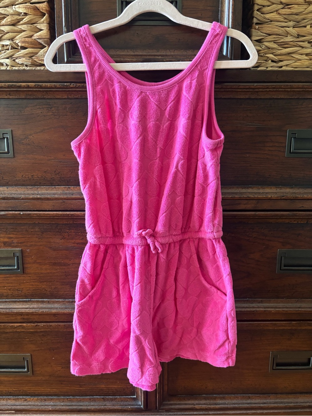 Old Navy Kids Pink Sleeveless Terry Romper in size 8
